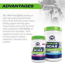 تصویر بی سی ای ای طعم‌دار پی وی ال نچرال PVL Essentials 100% Pure BCAA