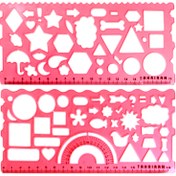 تصویر ست خط کش ژله ای شابلون دار ۲۰ سانت ۲ عددی 