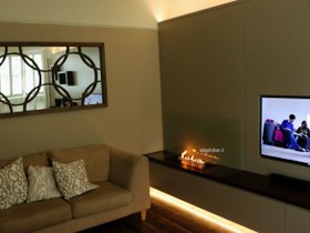 تصویر شومینه الکلی مناسب دیوار اتاق یا میز تلویزیون tv room 