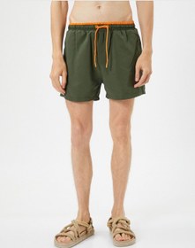 تصویر شلوارک شنا کوتاه با جزئیات جیب کشی برند Koton Drawstring Pocket Detail Short Swim Trunk