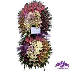 تصویر تاج گل دو طبقه تسلیت کد a2047 
