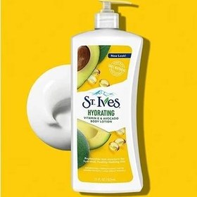 تصویر لوسیون بدن ویتامین E و آووکادو ST.IVES مدل Hydrating حجم 621 میلی لیتر ST. IVES SOOTHING OATMEAL & SHEA BUTTER BODY LOTION