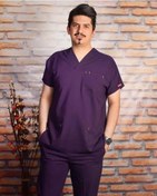 تصویر روپوش پزشکی اسکراب تونیک شلوار یوفلکس - سرمه ای / M Uflex scrub