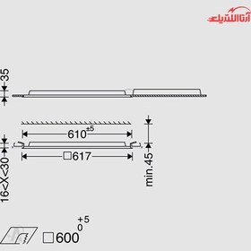 تصویر پنل توکار 42 وات 60 در 60 مازی نور مدل اپتیلد مخصوص سقف كاذب سازه نمايان 