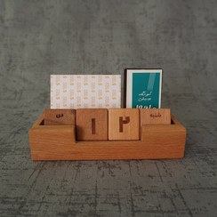 تصویر تقویم چوبی چهار مهره|چوب راش|SY 200 