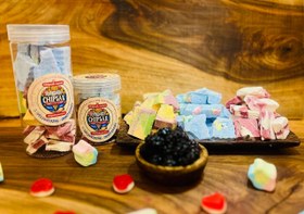 تصویر بستنی خشک - بزرگ Dry ice cream with marshmallow, tropical, blackberry vanilla flavors