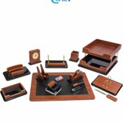 تصویر ست رومیزی مدیریتی 15 تیکه قائم کد 315P رنگ مشکی هایگلاس ا Ghaem 315P Leather 15 Pieces Desktop Office Set Ghaem 315P Leather 15 Pieces Desktop Office Set