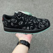 تصویر کتانی نایکی جردن ۱ لو کاز مردانه رنگ مشکی و طوسی 