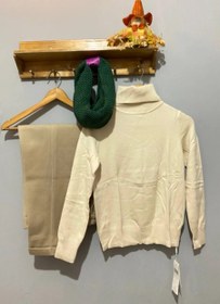 تصویر ژاکت یقه اسکی زنانه بافت ترک 