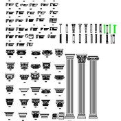 تصویر فایل اتوکد دیتیل تزئینات ستون 