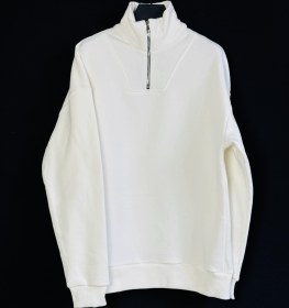 تصویر هودی زنانه نایک نیم زیپ سایز فری رنگ مشکی و سفید 