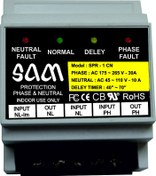 تصویر محافظ کنترل همزمان ولتاژ فاز و نول تکفاز سام مدل SPR- 1 CN 