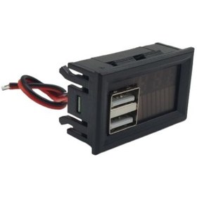 تصویر ماژول نمایشگر ولتاژ باتری اسیدی ۱۲ ولت با دو خروجی USB 