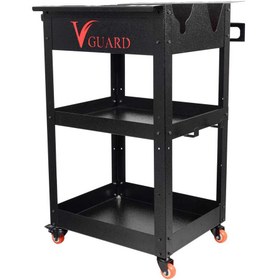 تصویر میز ترولی 3 طبقه مشکی ویگارد V guard Detailing Trolley black 