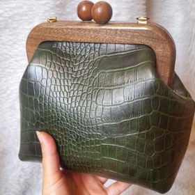 تصویر کیف دهانه چوبی 