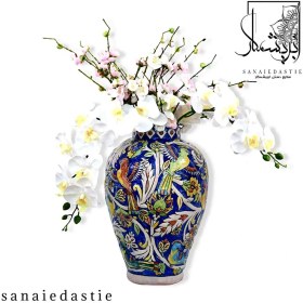 تصویر گلدان گل ومرغ لاجورد (هفت رنگ) 
