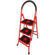 تصویر نردبان آسمان ۳ پله تاشو فلزی 