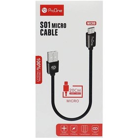 تصویر کابل شارژ و انتقال داده میکرو یو اس بی پرووان ProOne S01 Mico USB Cable 20cm 