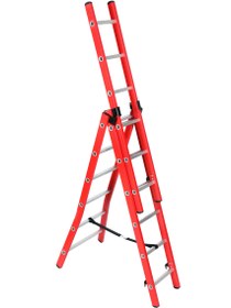 تصویر نردبان 18پله 3 کشو افرا 