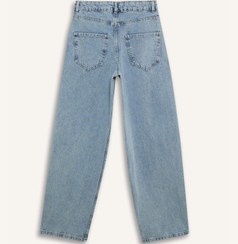 تصویر شلوار جین بگ زنانه آبی روشن دفکتو 