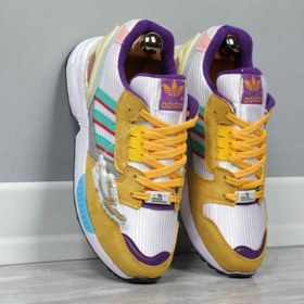 تصویر کتونی آدیداس سفید زرد Adidas Zx8000 