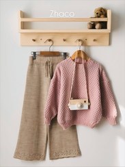 تصویر ژاکت لانه زنبوری رنگ صورتی - صورتی / سایز 