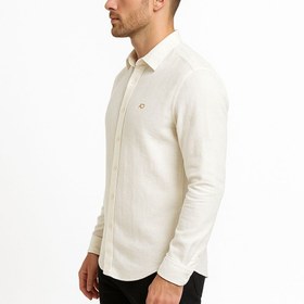 تصویر پیراهن لینن رنگ سفید 