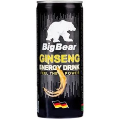 تصویر انرژی زا بیگ بر طعم جنسینگ 250 میلی لیتر - باکس 24 عددی Big Bear Energy Drink, Ginseng Flavor - 250 ml