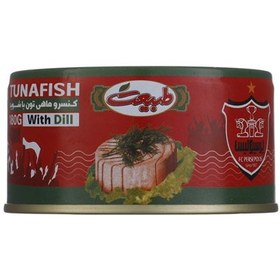 تصویر کنسرو تن ماهی شوید با طرح پرسپولیس طبیعت 180 گرمی 