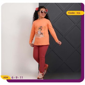 تصویر بلوز شلوار دخترانه طرح دختر عروسکی کد 956 Blouse pants for girls 956