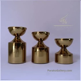 تصویر جاشمعی فلزی سه تایی 