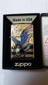 تصویر فندک زیپو ZIPPO طرح امریکن ایگل ساخت 2013 اصل USA 