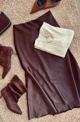 تصویر دامن ساتن بلند 