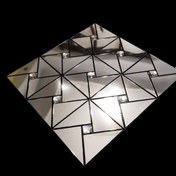 تصویر بین کابینتی مثلثی نقره ای تمام آینه ای T362 
