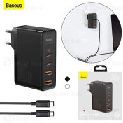 تصویر شارژر دیواری باسئوس مدل CCGAN2P-L01 ظرفیت ۱۰۰ وات چهار پورت 