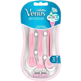تصویر خودتراش زنانه ونوس Venus Sensitive 3 لبه بسته 3 عددی 