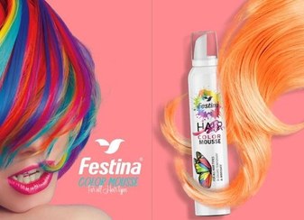 تصویر موس مو رنگی (موقت-فوری) فستینا 200 میل - سرخابی G-70 HAIR COLOR MOUSSE