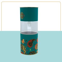 تصویر قوطی مقوایی ویترین‌دار طرح شب یلدا- قطر ۹۹ ارتفاع ۲۶۰ میلیمتر 