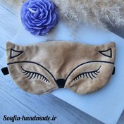 تصویر چشک بند گربه اشرافی کرم رنگ Sleep blindfold cat