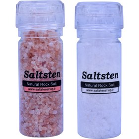 تصویر پک دو عددی -دلنمک و نمک صورتی150 گرمی white salt&pinksalt-150gr