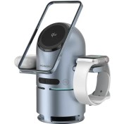 تصویر استند شارژر وایرلس پاورولوژی مدل PWC039 با اسپیکر 