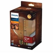 تصویر لامپ رشته ای کهربا 50 W نور زرد G120 E27 فیلیپس Philips 