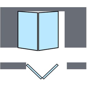 تصویر مکانیزم آکاردئونی دو درب پروفیل آلومینیومی ساختمانی بدون پروفیل کف فانتونی K702 