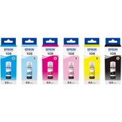تصویر پک جوهر اپسون مدل ۱۰۸ شش رنگ 