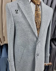 تصویر نیم پالتو طوسی 