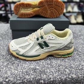 تصویر کفش رانینگ نیوبالانس ۱۹۰۶ آر کرمی سبز New balance 1906R 