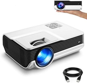 تصویر FunLites 4600lux Portable Video Projector,Supported 1080P Outdoor Movie Projector with 200&#34; Display 50,000 Hrs, LED HD Projector Compatible with Fire TV Stick,PS4,HDMI,VGA,AV and USB(Black) 