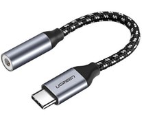 تصویر تبدیل USB-C به 3.5 میلی متری یوگرین AV142 30632 طول ۱۰ سانتی متر Cable USB -C Ugreen AV142 30632 10cm