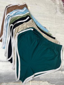 تصویر شورتک زنانه کوتاه جنس نخ پنبه ورزشی مغزی دوزی 