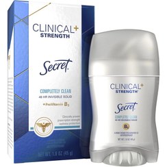 تصویر استیک ضد تعریق زنانه مدل کلینیکال Completely Clean وزن 45گرم سکرت Secret Clinical Anti Perspirant Stick Completely Clean 45g